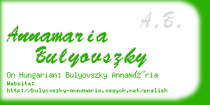 annamaria bulyovszky business card